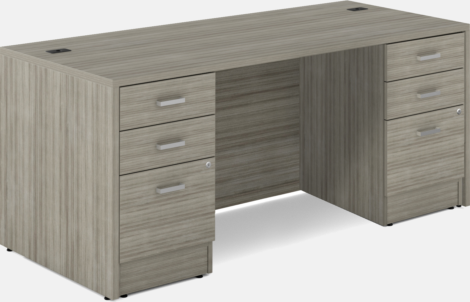 直式办公桌，带双底座