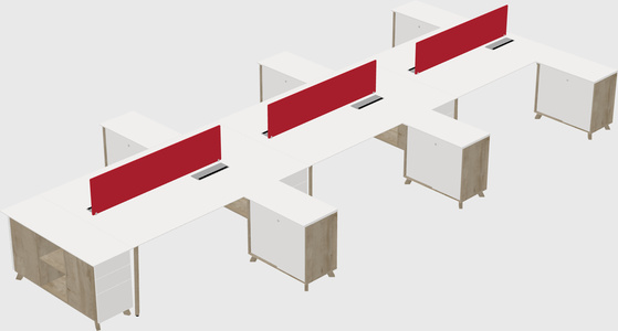 L-shaped shared desk