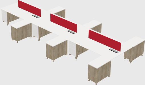 L-shaped shared desk
