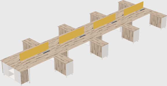 L-shaped shared desk
