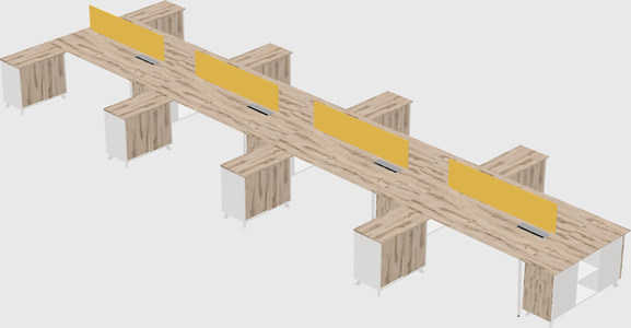 L-shaped shared desk