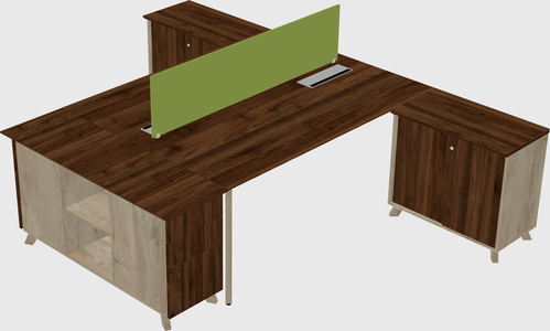 L-shaped shared desk