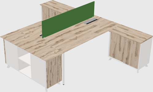 L-shaped shared desk