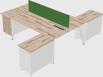 L-shaped shared desk
