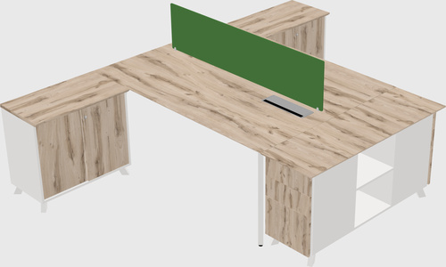 L-shaped shared desk
