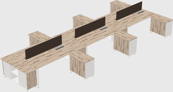L-shaped shared desk