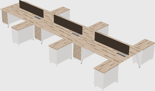 L-shaped shared desk