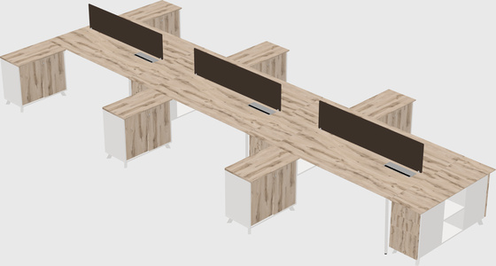 L-shaped shared desk