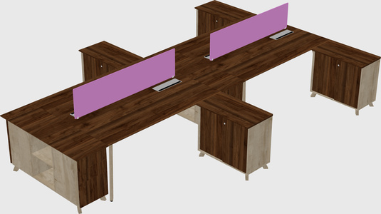 L-shaped shared desk