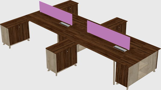 L-shaped shared desk
