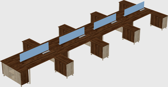 L-shaped shared desk