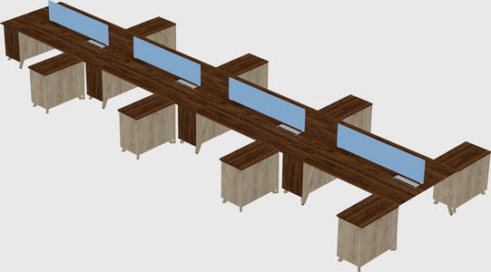 L-shaped shared desk
