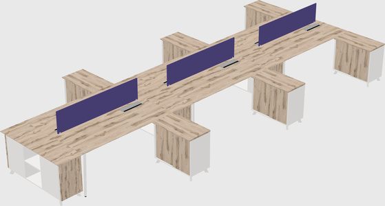 L-shaped shared desk