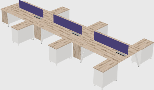 L-shaped shared desk