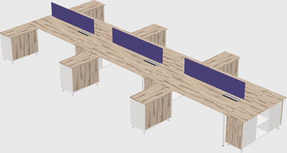 L-shaped shared desk