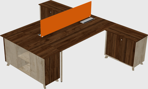 L-shaped shared desk