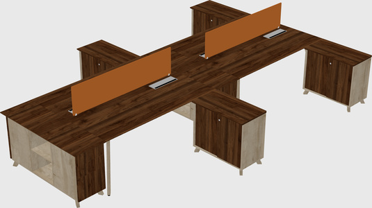 L-shaped shared desk