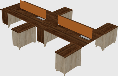 L-shaped shared desk