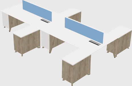 L-shaped shared desk