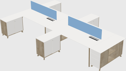 L-shaped shared desk