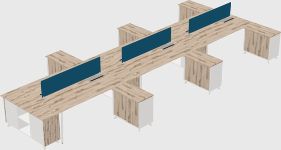 L-shaped shared desk