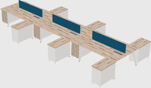 L-shaped shared desk