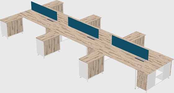 L-shaped shared desk