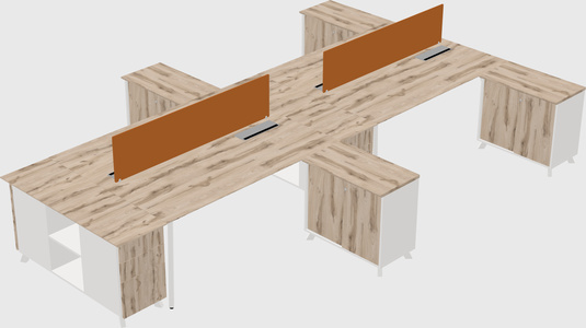 L-shaped shared desk