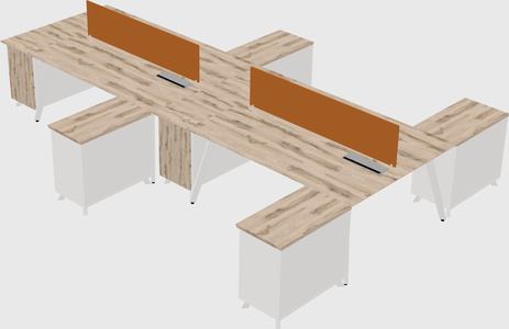 L-shaped shared desk