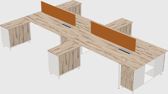 L-shaped shared desk