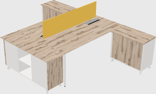 L-shaped shared desk