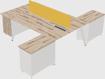 L-shaped shared desk