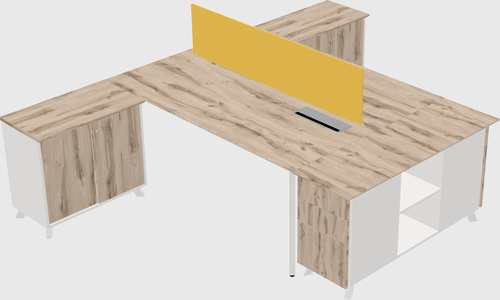 L-shaped shared desk