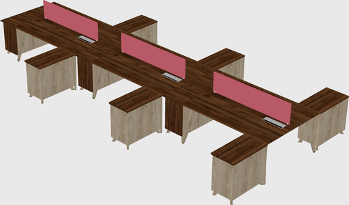 L-shaped shared desk