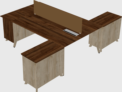 L-shaped shared desk