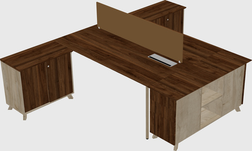 L-shaped shared desk