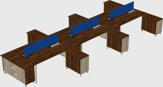 L-shaped shared desk