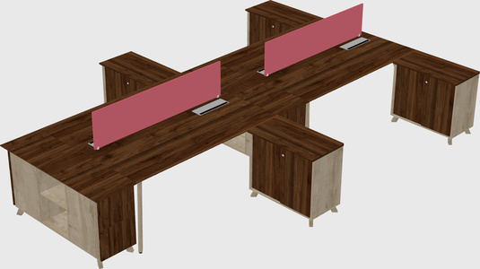 L-shaped shared desk