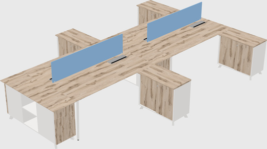 L-shaped shared desk