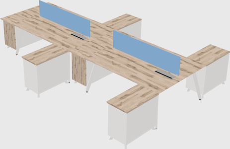 L-shaped shared desk