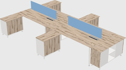 L-shaped shared desk