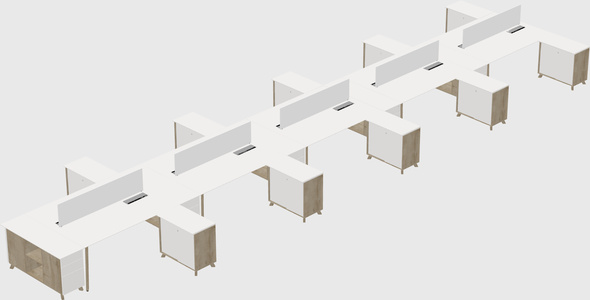 L-shaped shared desk