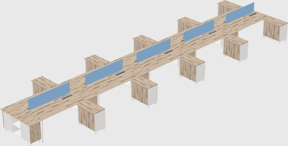 L-shaped shared desk