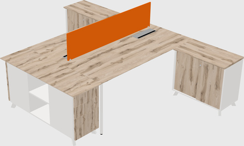 L-shaped shared desk