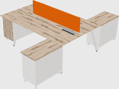 L-shaped shared desk