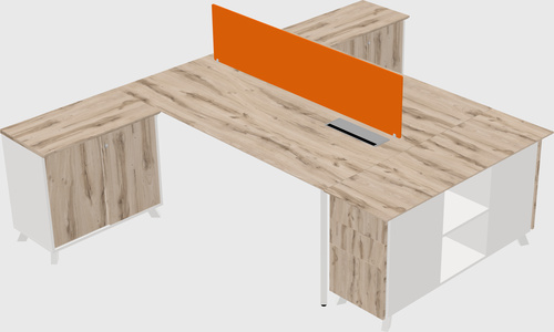 L-shaped shared desk