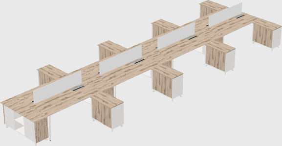 L-shaped shared desk