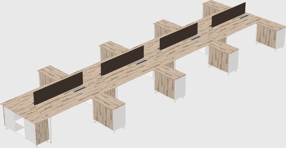 L-shaped shared desk
