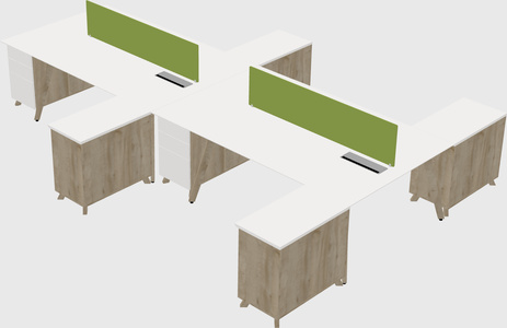 L-shaped shared desk