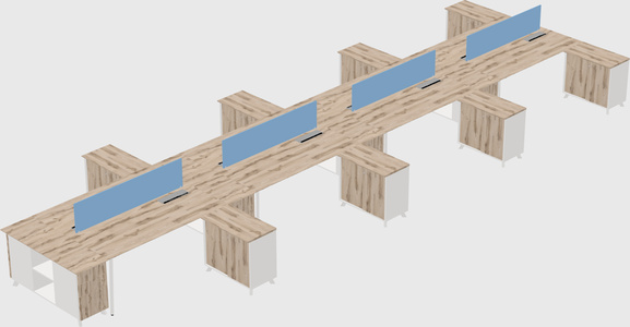 L-shaped shared desk